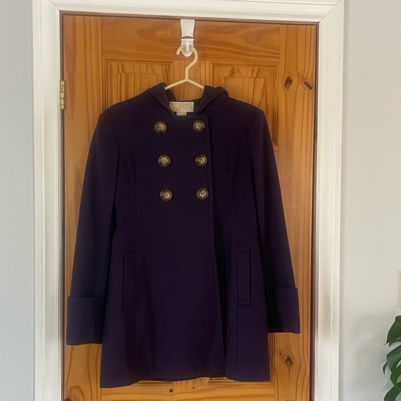 Eggplant Purple Michael Kors Wool Coat - Picture 2 of 5